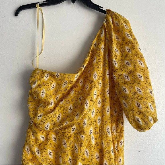 New! Veronica Beard Virginia Gold Floral One Shoulder Maxi Dress 22239 - Picture 10 of 16